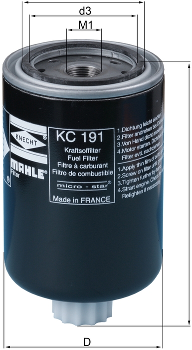 Купить фильтр топливный mahle kc191 76831291
